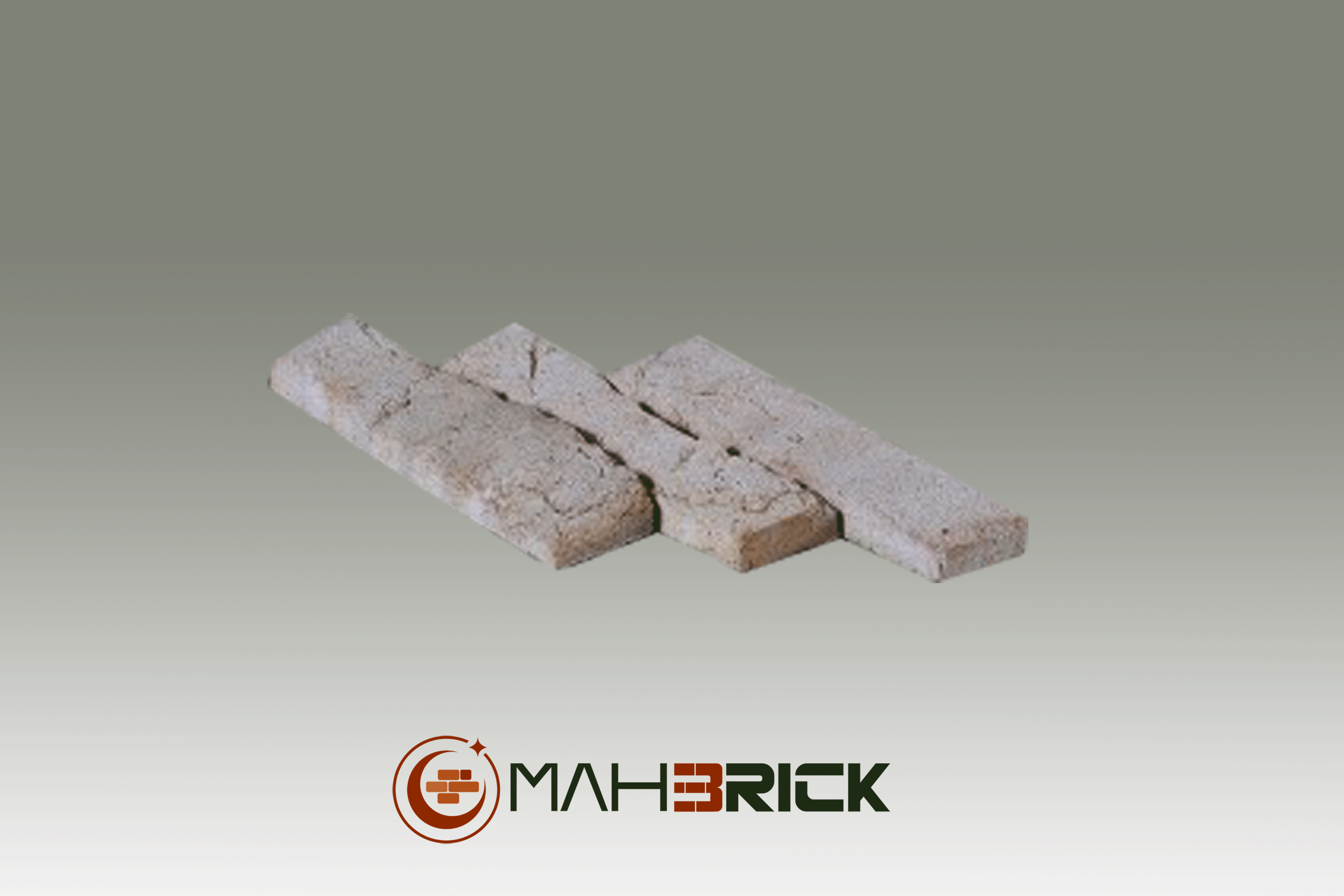 13 آجر (پلاک) رستیک سنتی صخره ای سفید تک کد 2.5*21*5 - تصویر 1